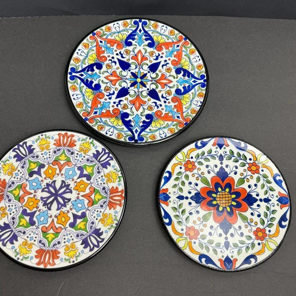Ceraplat Antique Spanish Ceramic Ornamental Plate Set of 3
